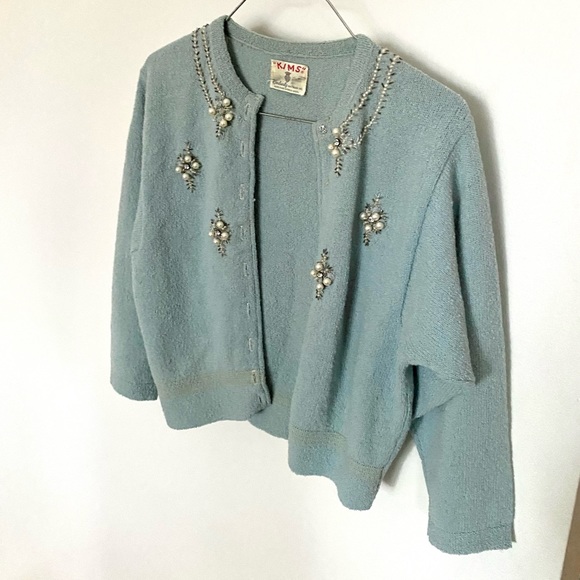 Vintage Beaded Pearl Cardigan - 1940s - Picture 12 of 15